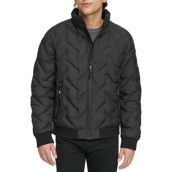 DKNY Men’s Diamond Quilted Puffer Jacket, Black, XXL - Picture 3 of 7
